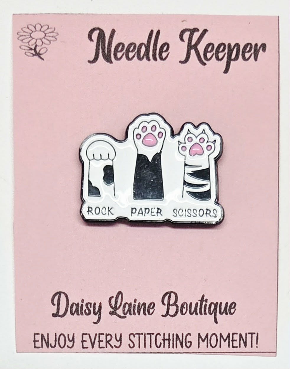 Rock Paper Scissors Cat Paw Enamel Magnetic Needle Minder / Needle Keeper