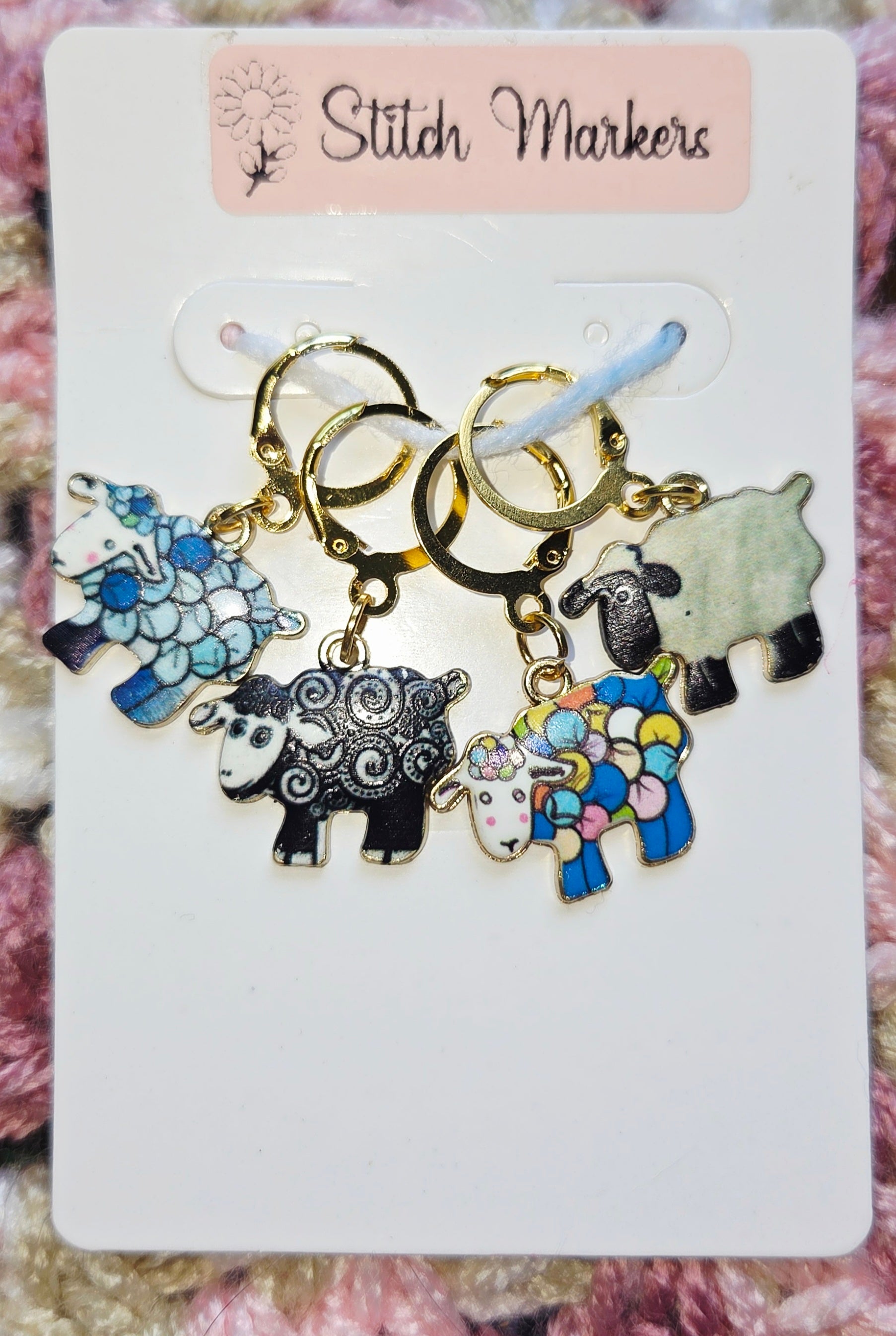 Sheep Yarn Balls Stitch Markers