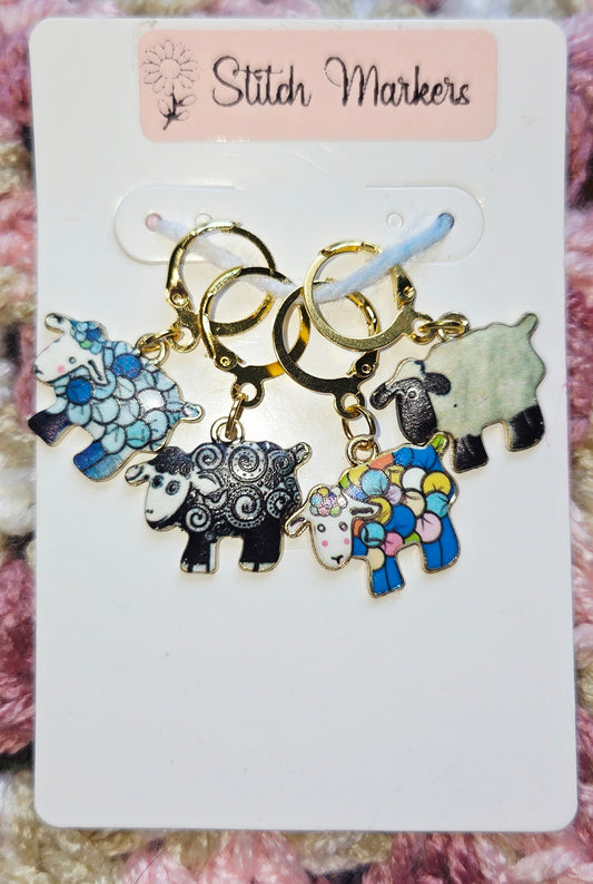 Sheep Yarn Balls Stitch Markers