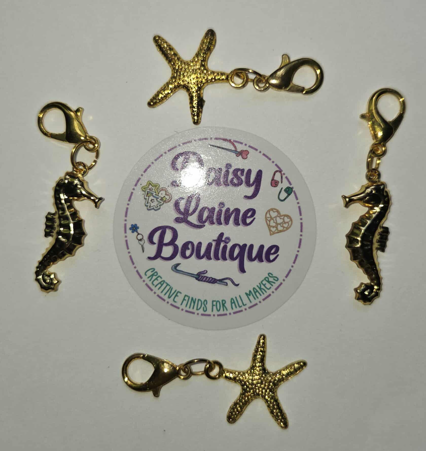 Starfish & Seahorse Gold Stitch Markers