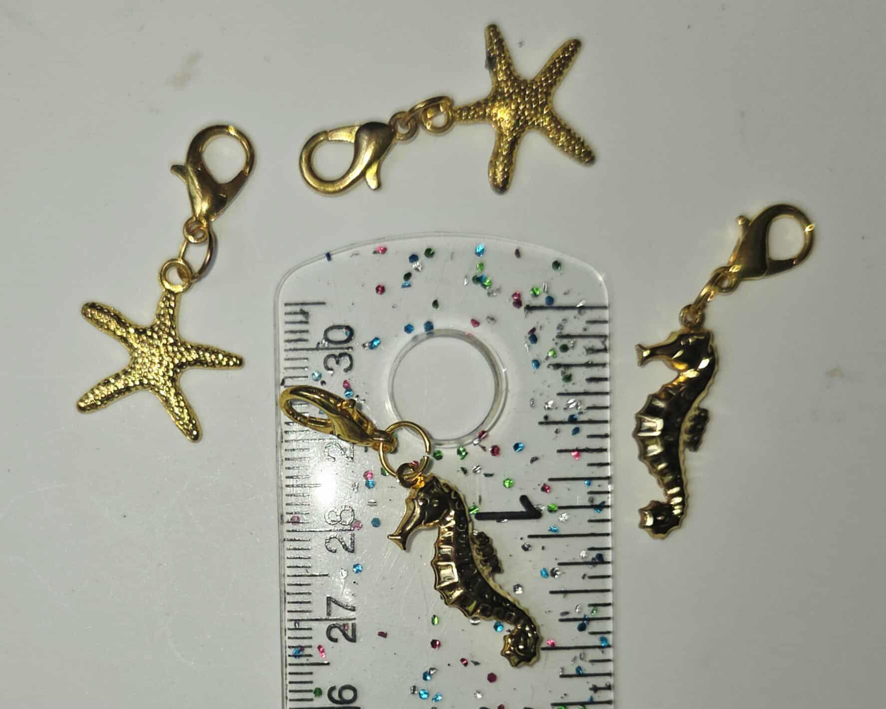Starfish & Seahorse Gold Stitch Markers