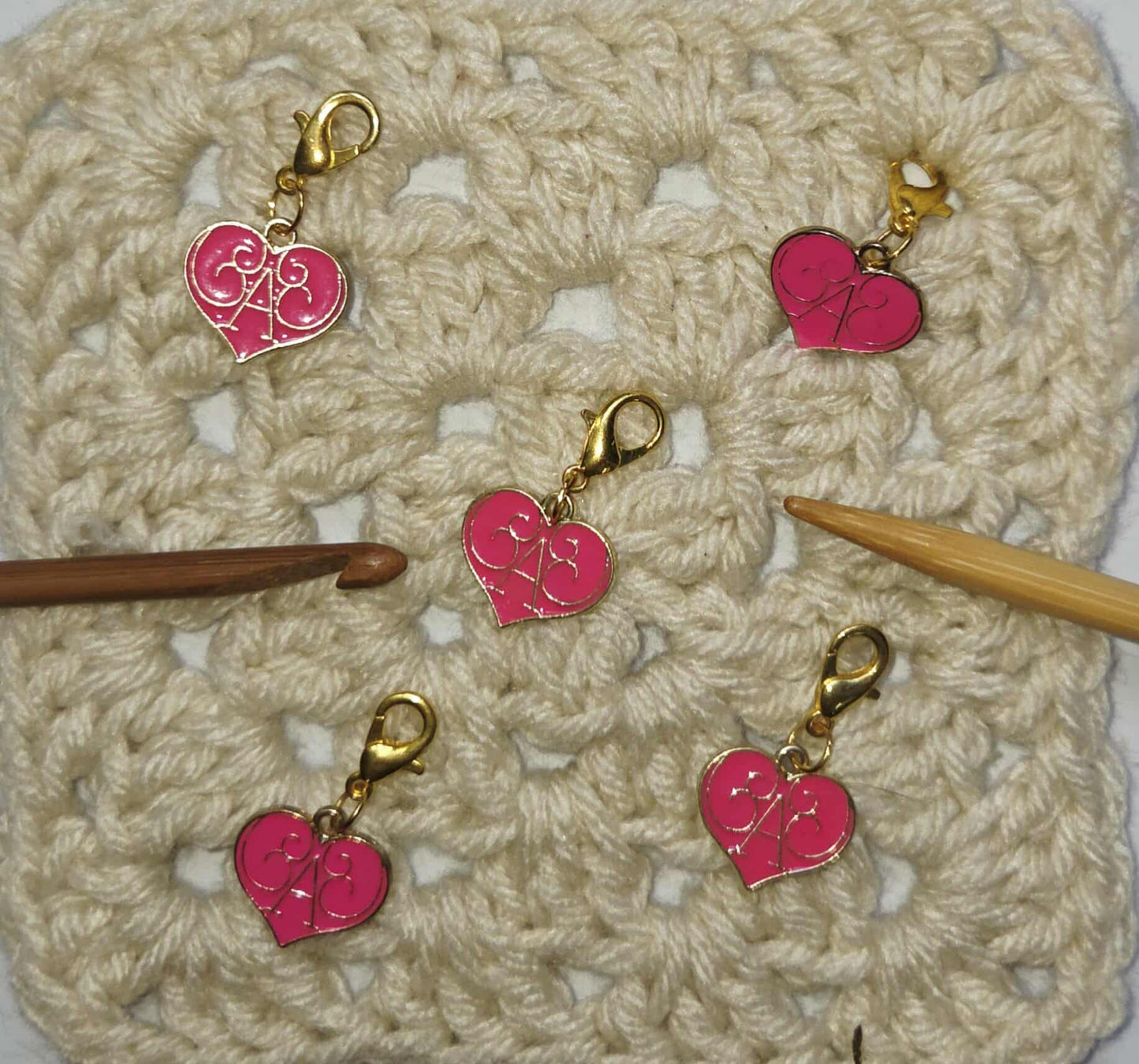 Heart Letter A Stitch Markers