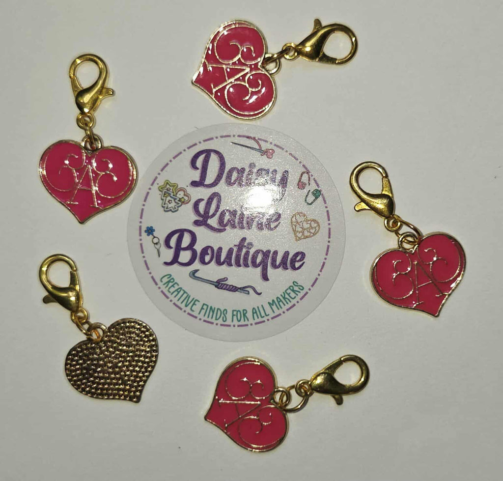 Heart Letter A Stitch Markers