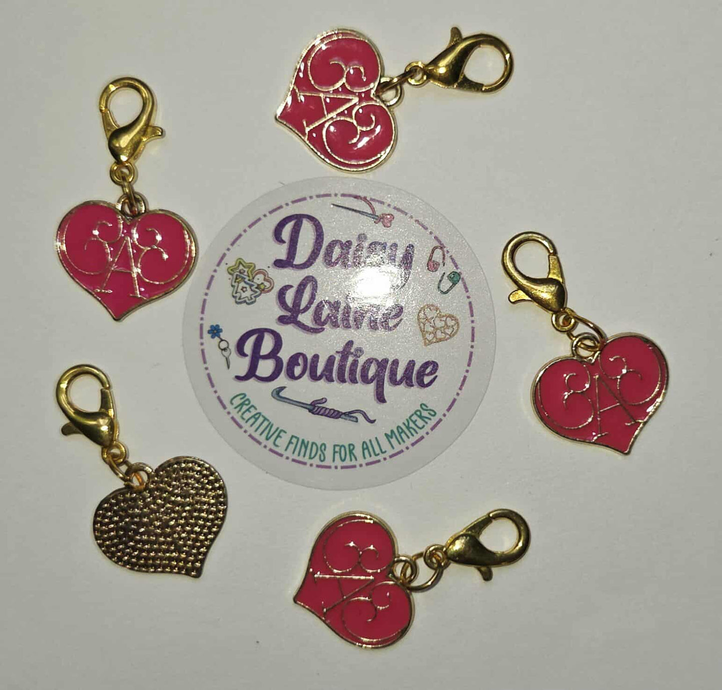 Heart Letter A Stitch Markers