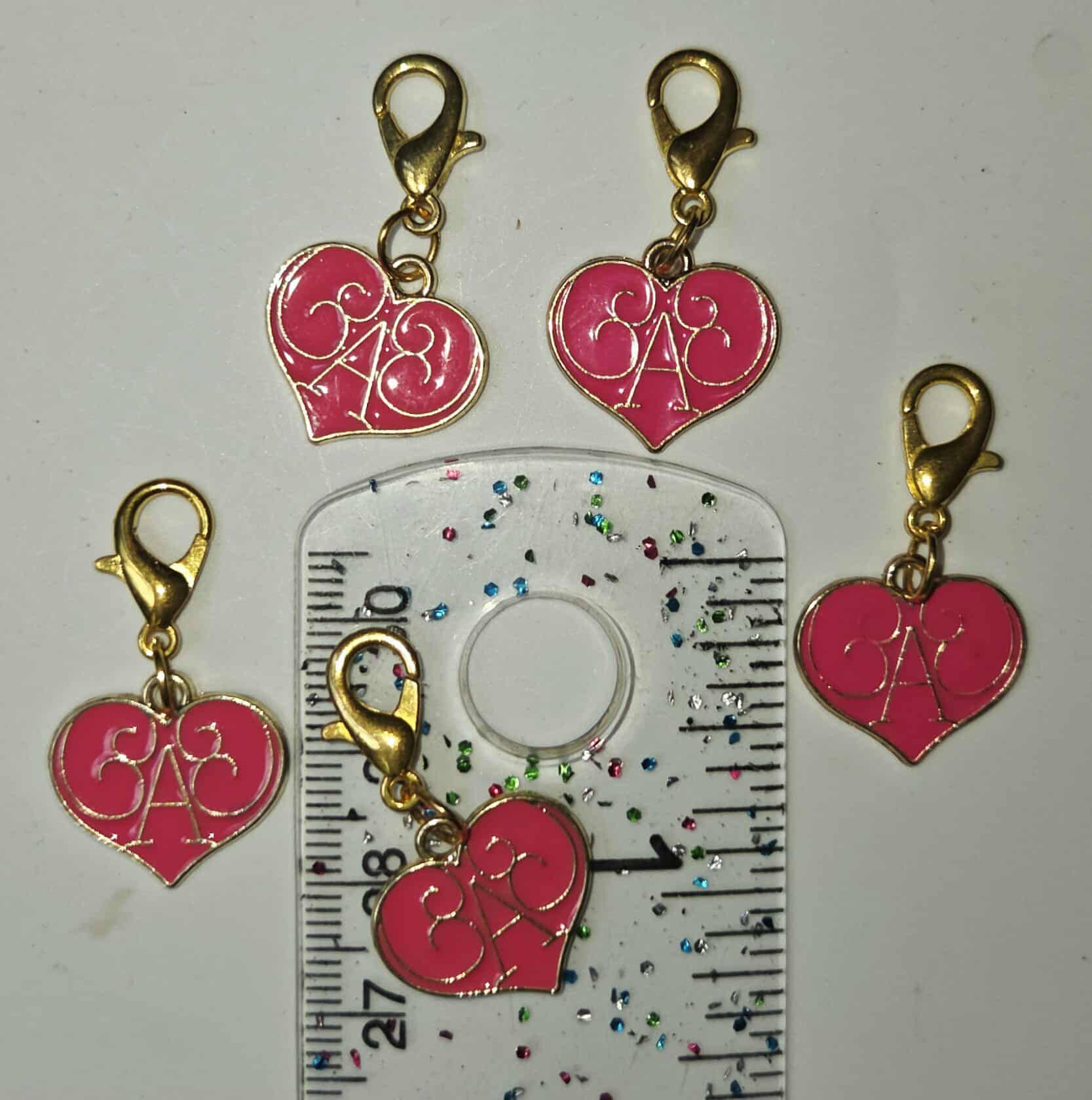 Heart Letter A Stitch Markers