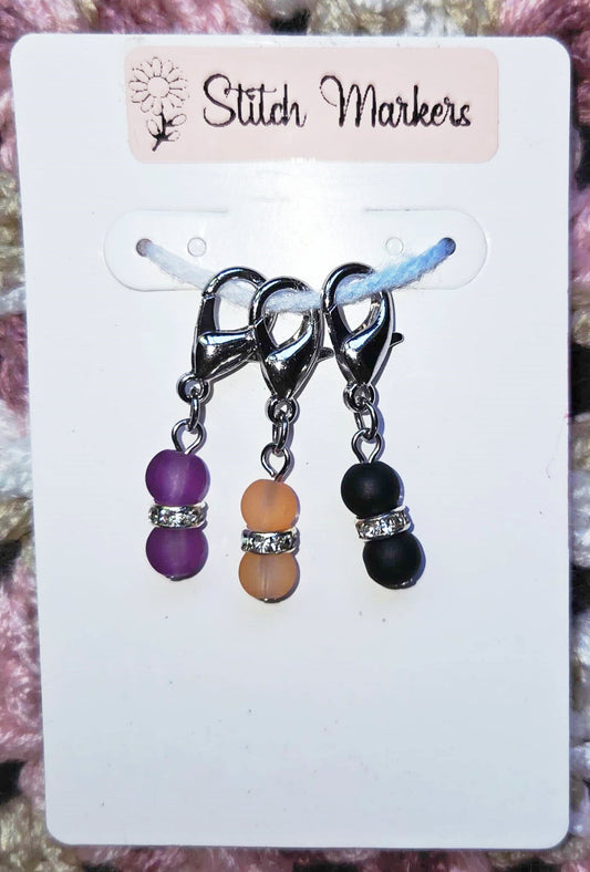 Halloween Bling Beads Stitch Markers