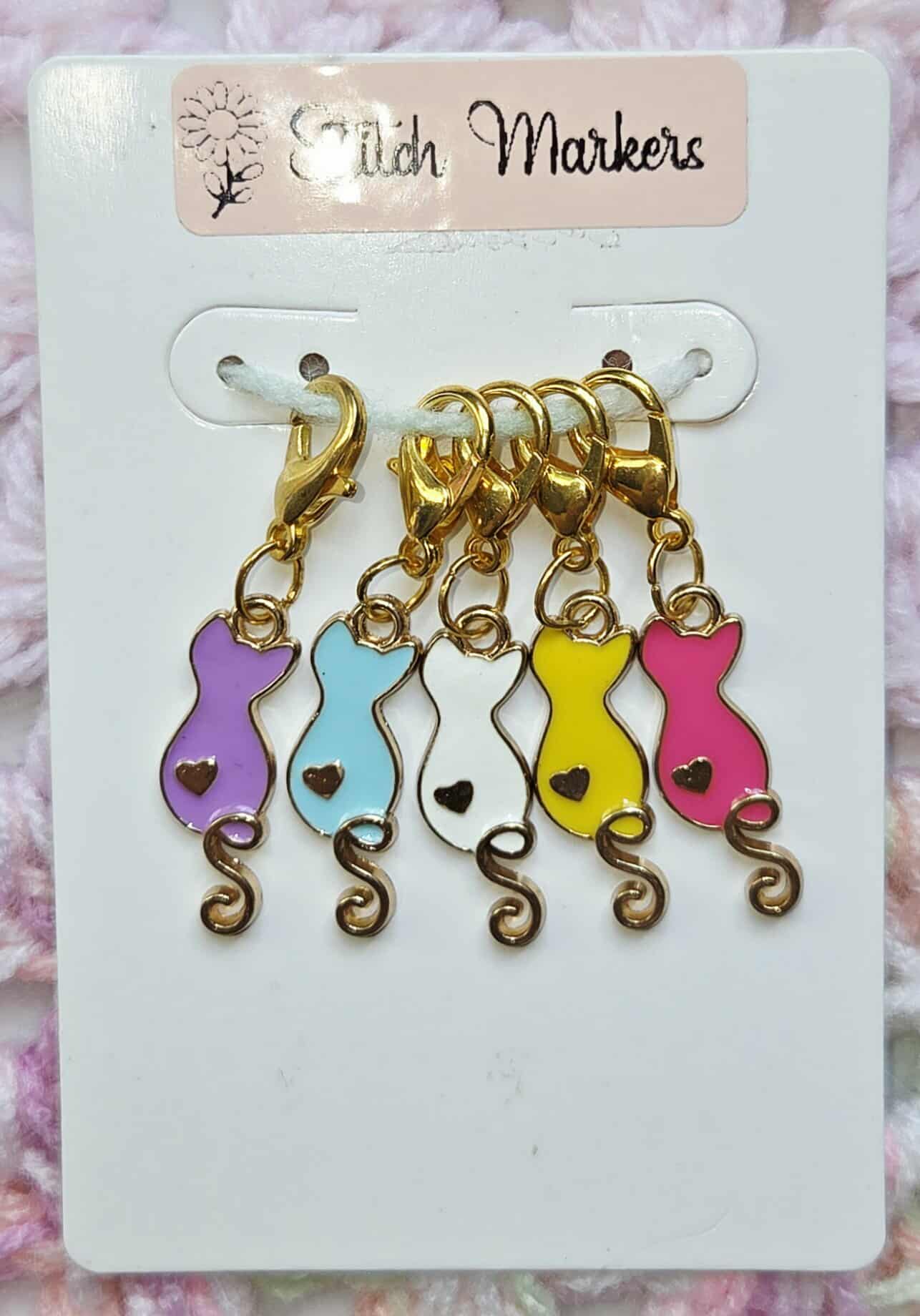 Cat Heart Stitch Markers