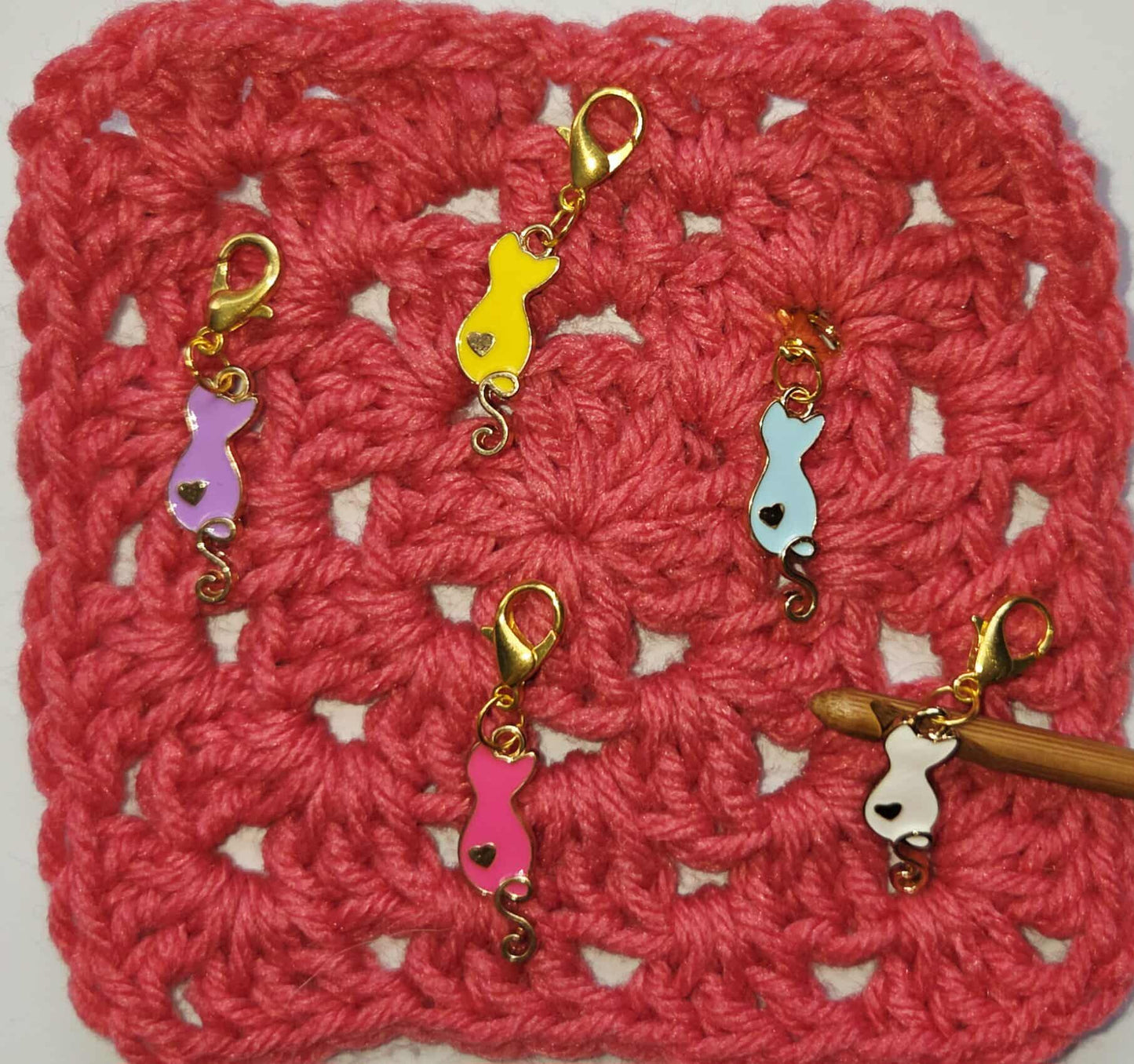 Cat Heart Stitch Markers