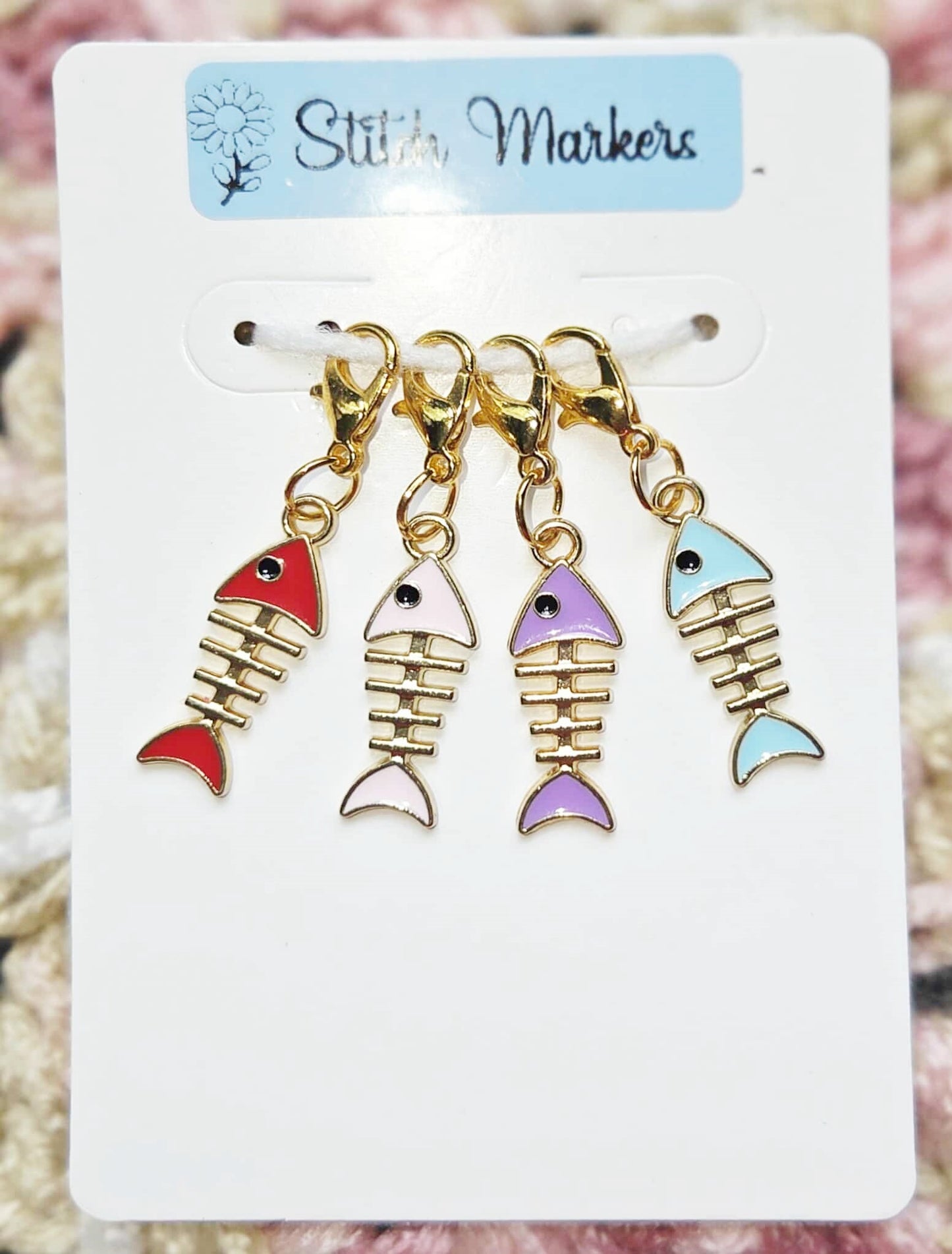 Fish Bones Stitch Markers