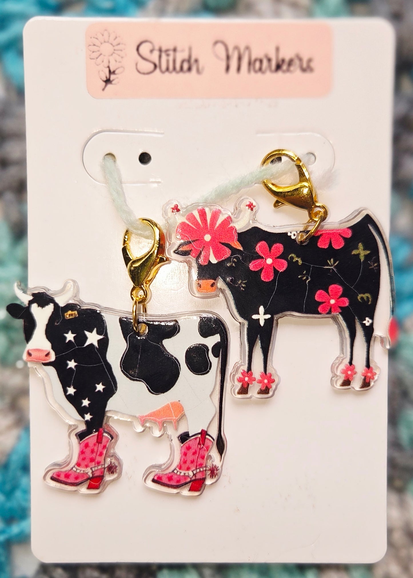 Cow Cowboy Large Stitch Markers