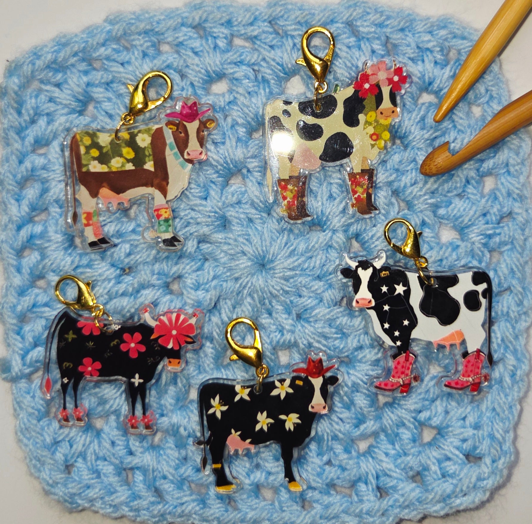 Cow Cowboy Large Stitch Markers