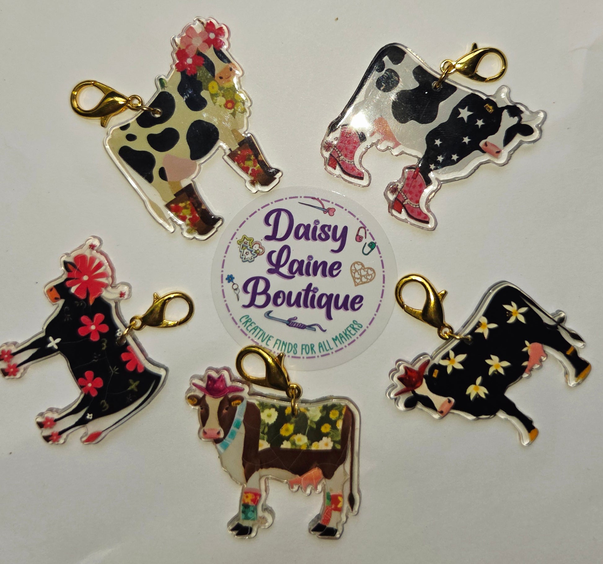 Cow Cowboy Large Stitch Markers