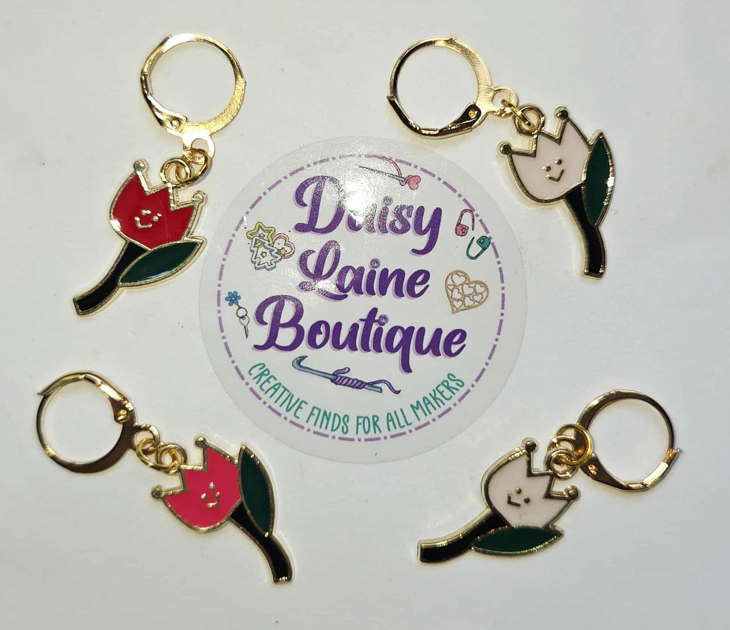 Tulip Smiley Stitch Markers