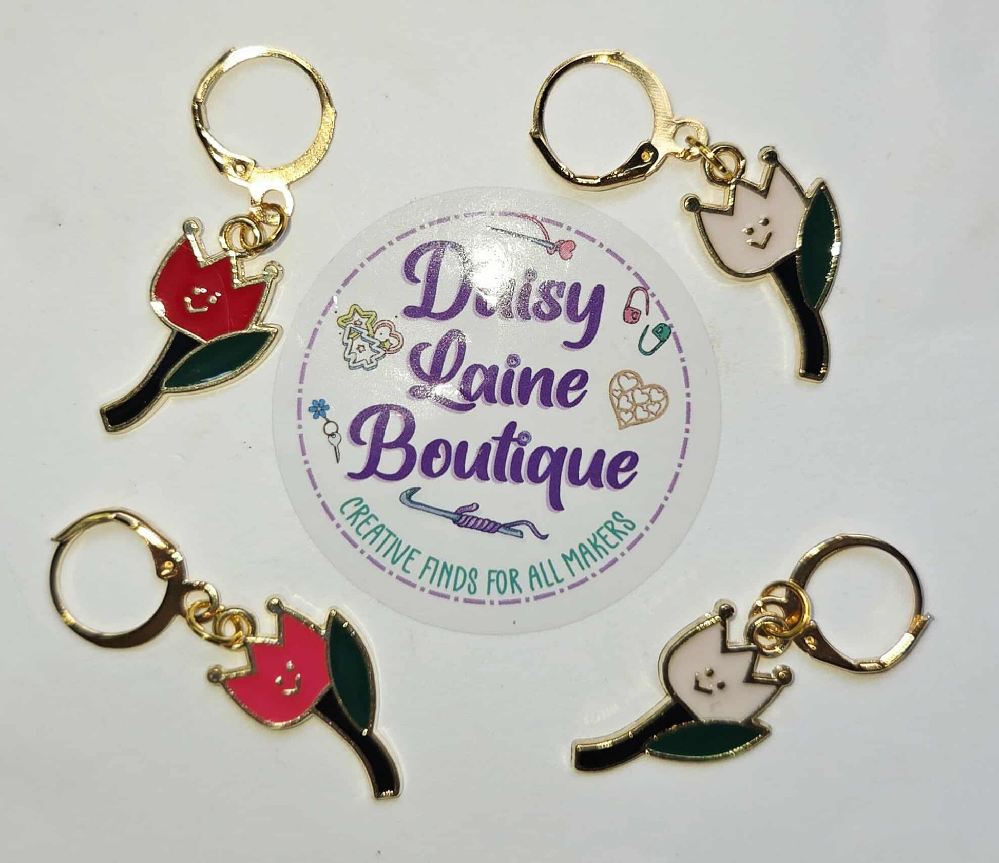 Tulip Smiley Stitch Markers