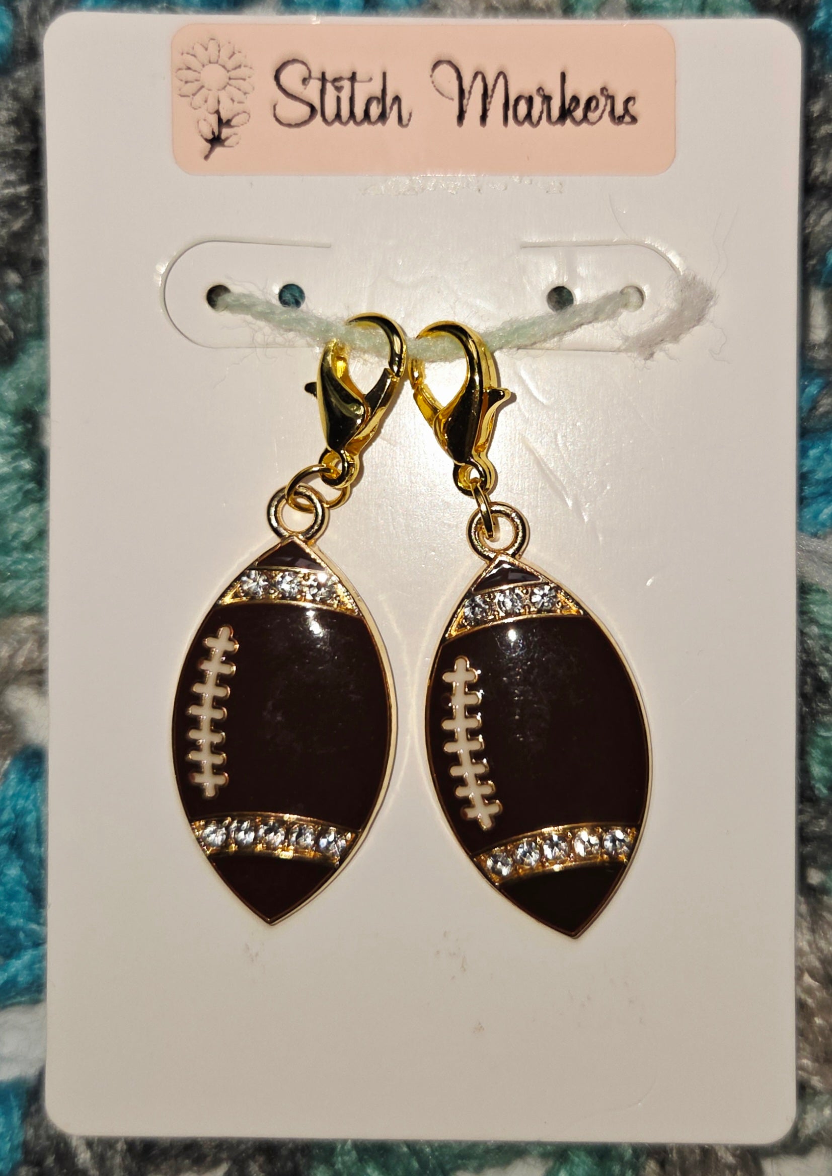 Football Bling Large Stitch Markers
