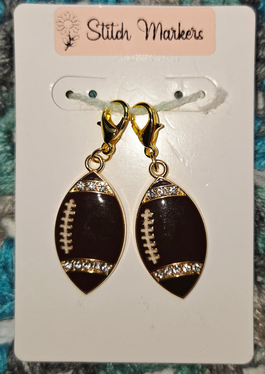 Football Bling Large Stitch Markers