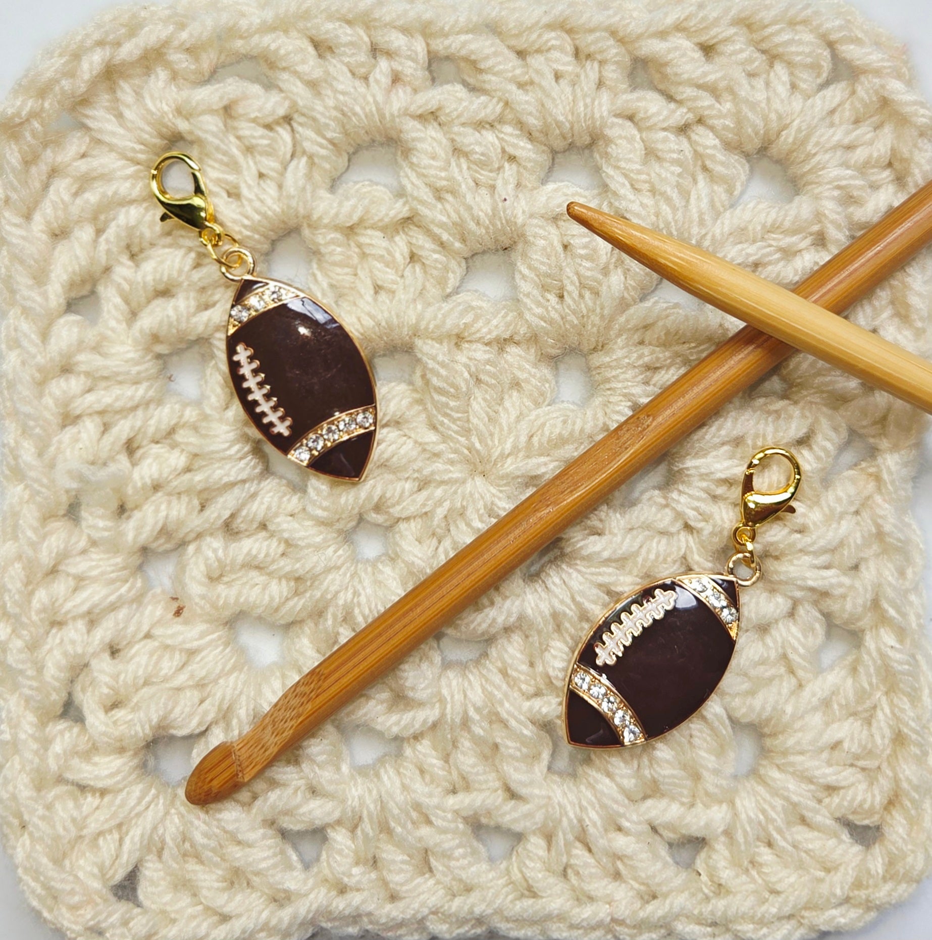 Football Bling Large Stitch Markers