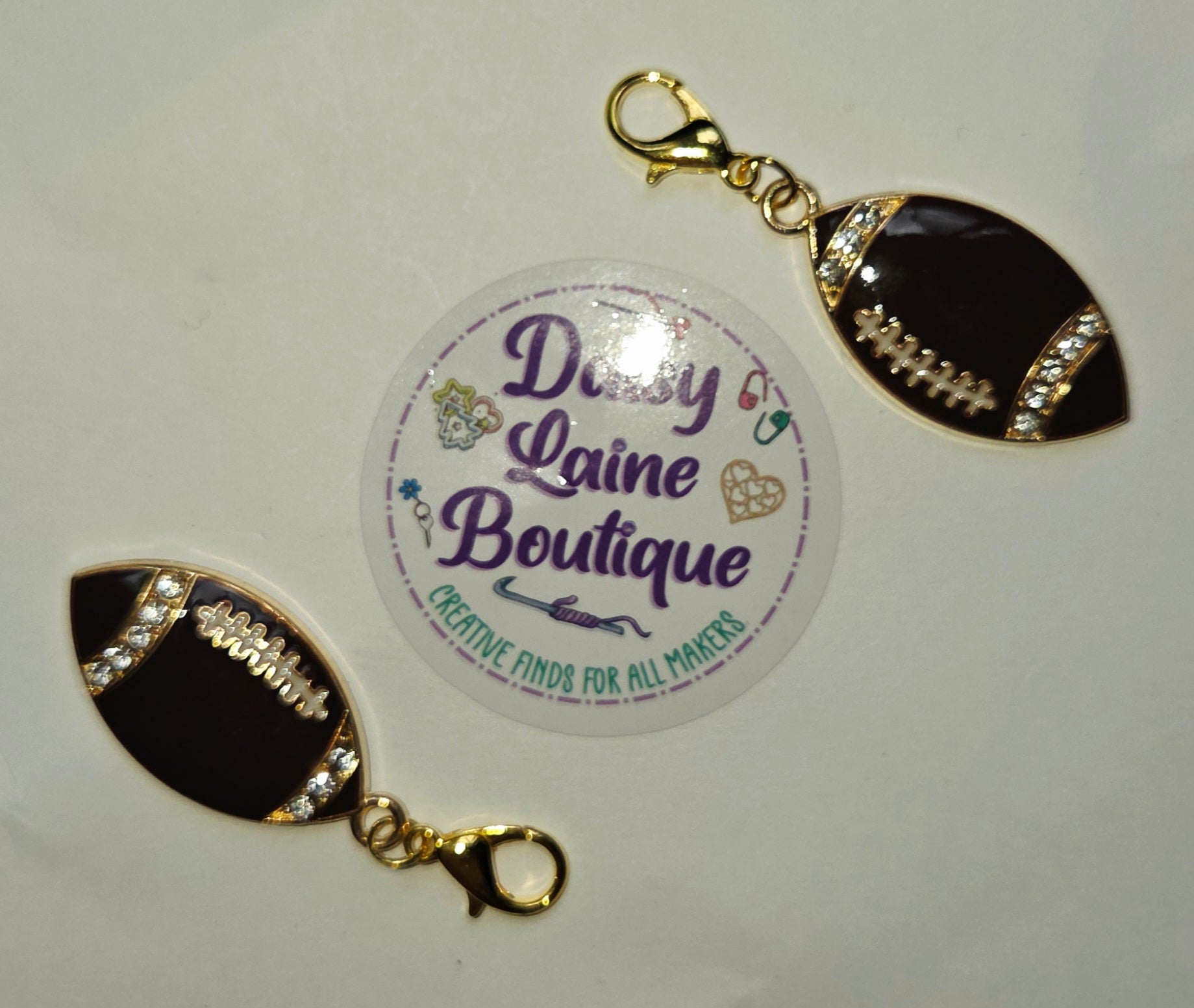 Football Bling Large Stitch Markers