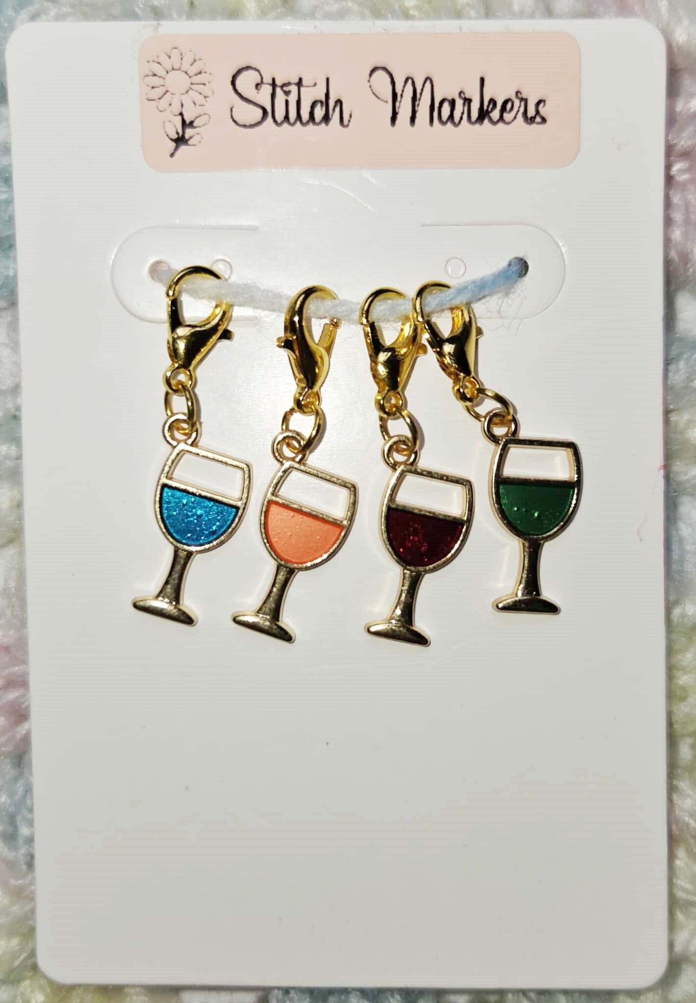 Wine Glass Stitch Markers