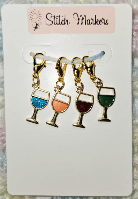 Wine Glass Stitch Markers