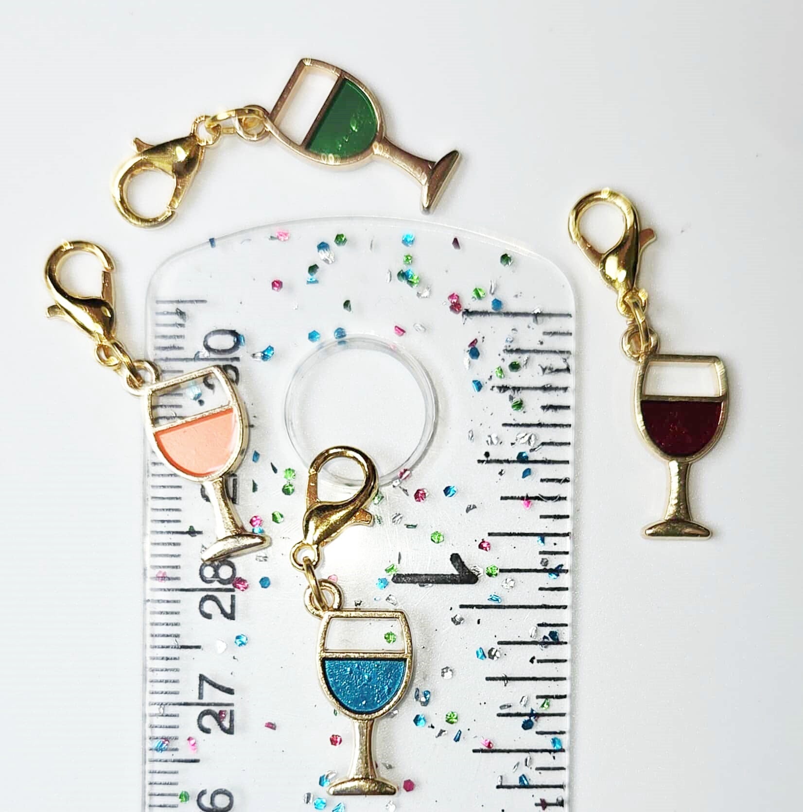 Wine Glass Stitch Markers