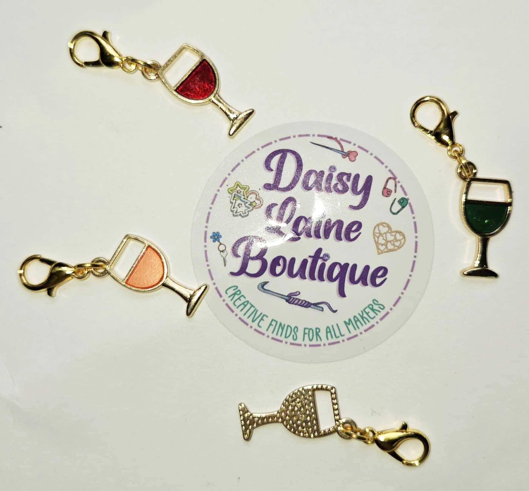 Wine Glass Stitch Markers