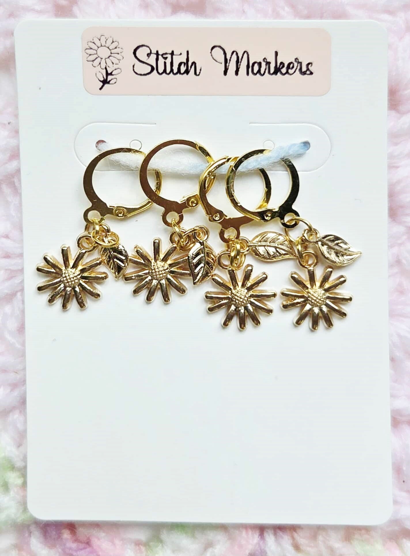 Sunflower Gold Stitch Markers