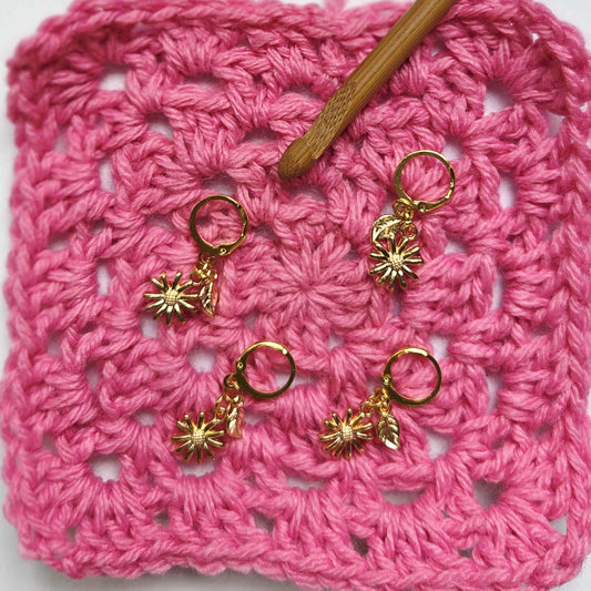 Sunflower Gold Stitch Markers