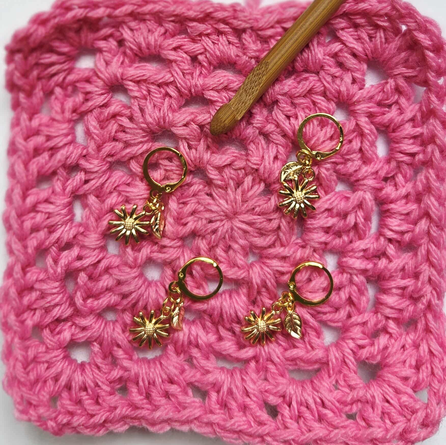 Sunflower Gold Stitch Markers