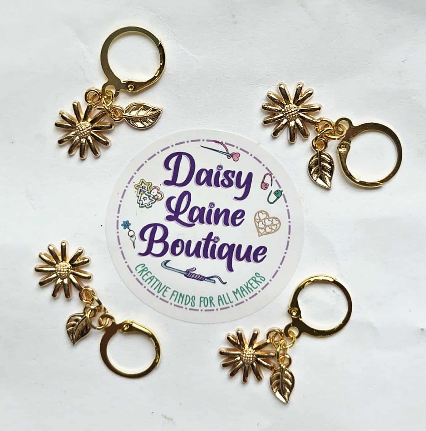 Sunflower Gold Stitch Markers