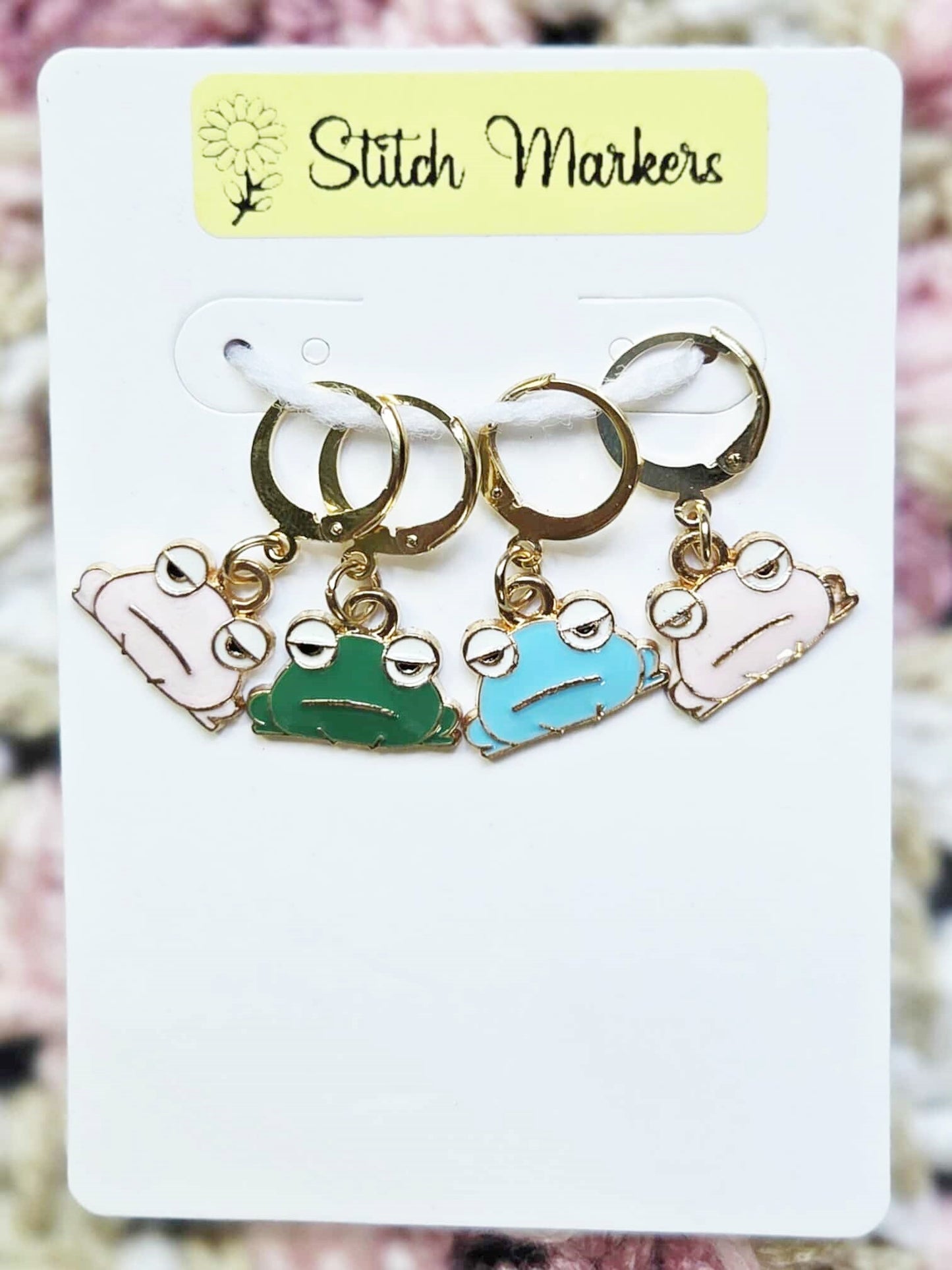 Frog Stitch Markers / Progress Keepers for Amigurumi, Crochet & Knitting - Set of 4