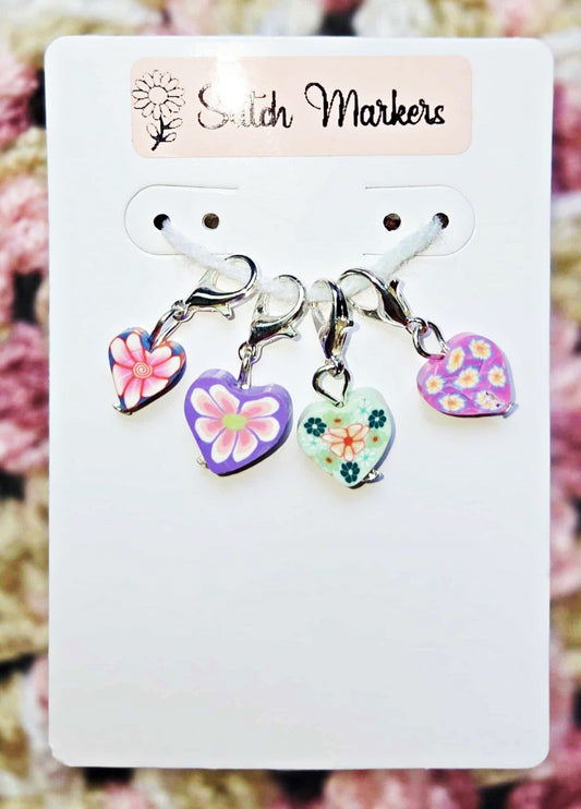 Hearts Flower Stitch Markers