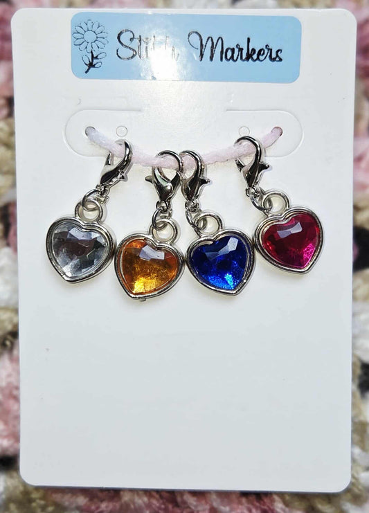Heart Gemstone Stitch Markers