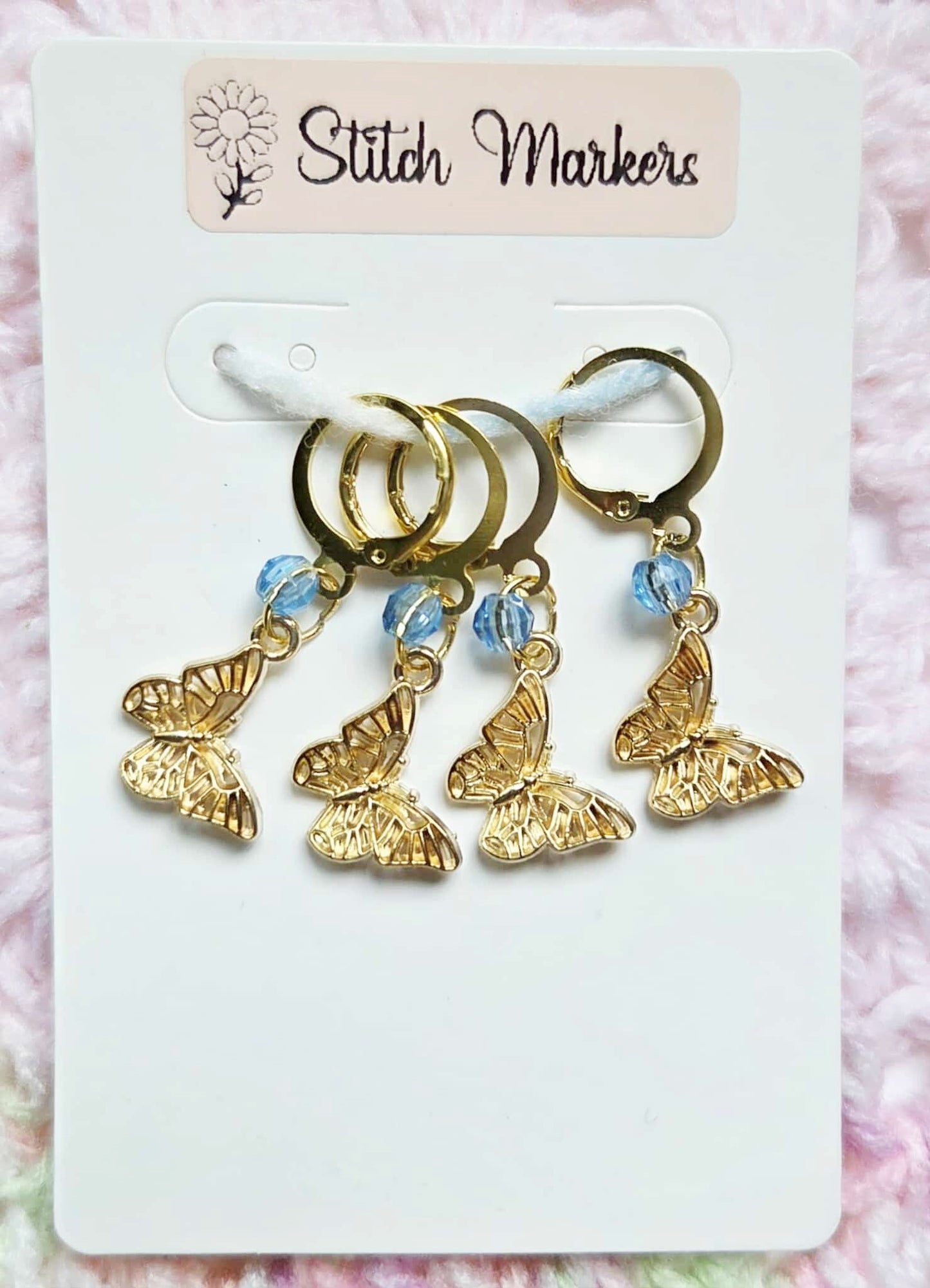 Butterfly Gold Stitch Markers