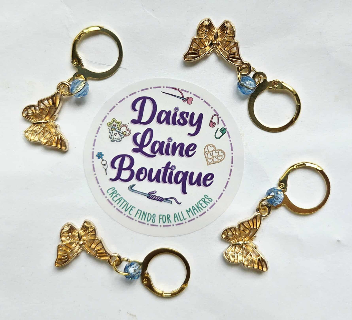 Butterfly Gold Stitch Markers