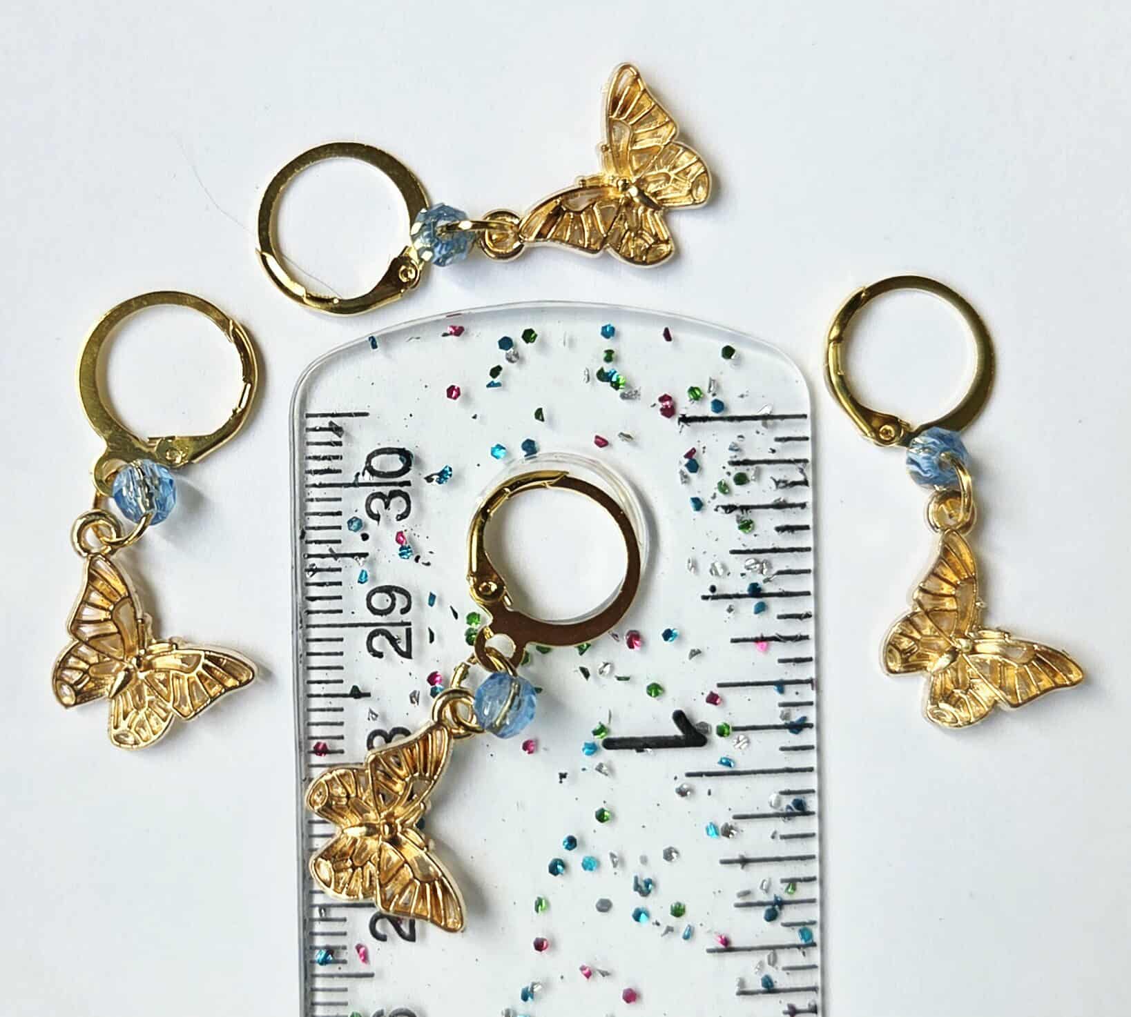Butterfly Gold Stitch Markers