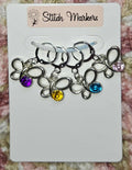 Butterfly Gem Stitch Markers / Progress Keepers for Amigurumi, Crochet & Knitting - Set of 4