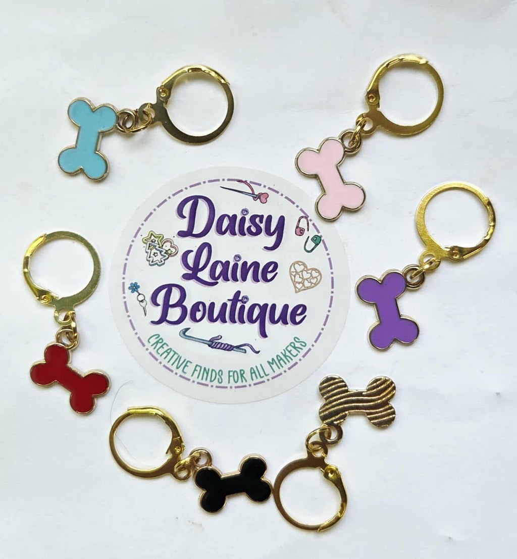 Dog Bone Stitch Markers / Progress Keepers for Amigurumi, Crochet & Knitting - Set of 4