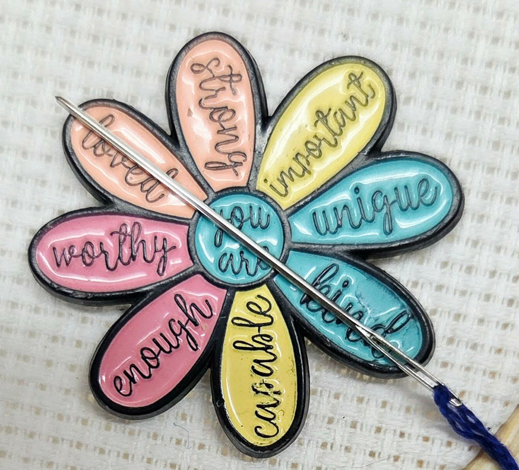 You Are ... Daisy Flower Enamel Magnetic Needle Minder / Needle Keeper